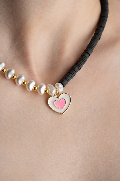 Heliophilia Silver Collar con Colgante de Corazón Multicolor KL-0881